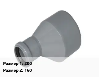 Переход ПП-полипропилен 200х160 редукционный, раструбный